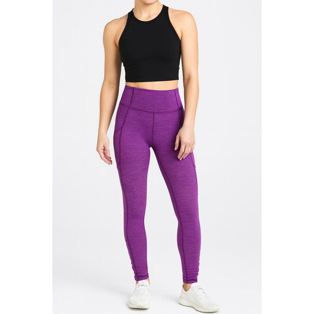 Lululemon Speed Tight IV Rulu Legging | Purple Ruched Warm Pockets Run | 8